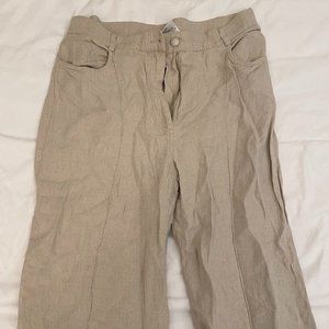 H&M Beige Textured Flare Pants Size 10